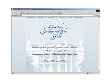 We were approached with the requirement to develop very urgently web site and a reservation system for the Inaugural Eve Gala on January 19, 2005 celebrating the inauguration of the 43rd president of the United States - George W. Bush. Our immediate reaction and extremely fast delivery were very much appreciated. Developed with PHP and MySQL.