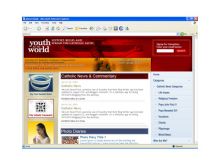 Web design for the Youth For The World site.