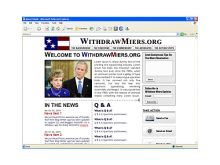 Web design for the Withdraw Miers site.