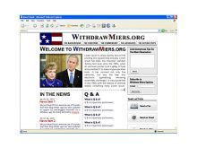 Web design for the Withdraw Miers site. 